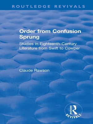 cover image of Order from Confusion Sprung